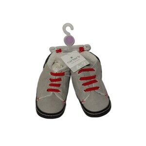 Carters 6-9M Boys Crib Shoes ~ Grey & Black NEW W/TAGS